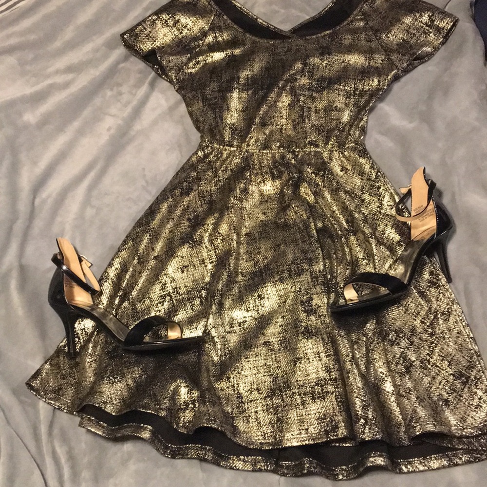 Gold & Black cocktail dress.